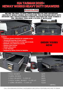 Kia Tasman X-Pro 2025+ Neway Works Heavy Duty Drawers