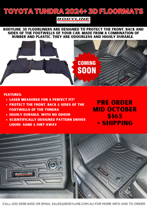PRE ORDER NOW! Toyota Tundra 2024+ 3D Floormats