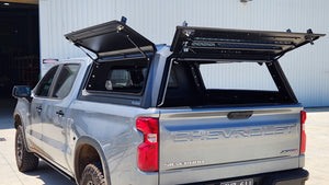 Chev SILVERADO 1500 5ft 2020+ BLACK TITAN HYBRID CANOPY - Stainless Steel Alloy Modular