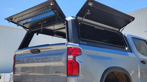 Chev SILVERADO 1500 5ft 2020+ BLACK TITAN HYBRID CANOPY - Stainless Steel Alloy Modular