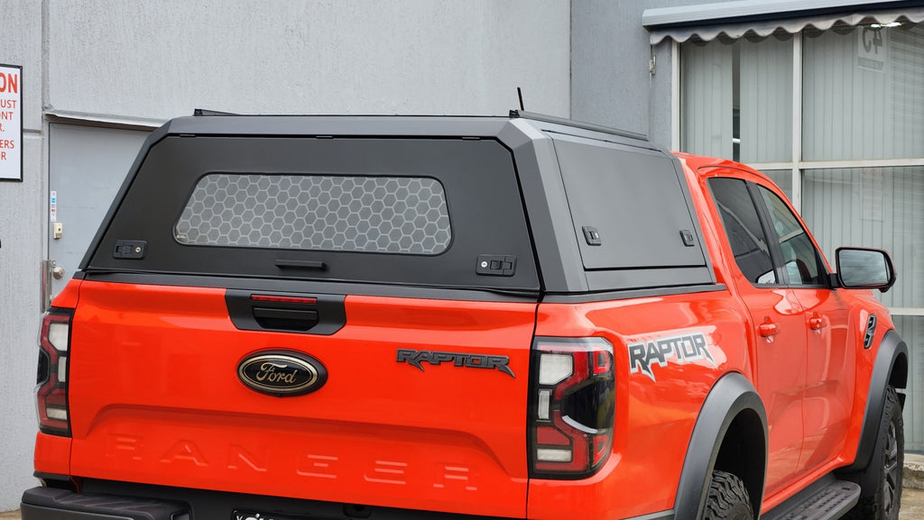 Ford RAPTOR RA (Next Gen) DC 2022+ BLACK TITAN HYBRID CANOPY - Stainle ...