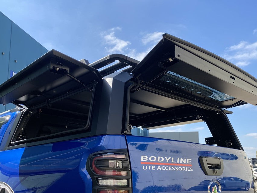 Ford RANGER RA (Next Gen) DC 2022+ BLACK TITAN PRO HYBRID CANOPY - Sta ...