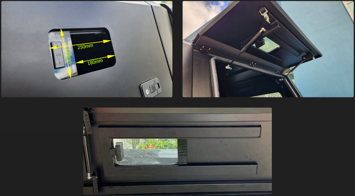 Ford RANGER RA (Next Gen) DC 2022+ BLACK TITAN HYBRID CANOPY - Stainle ...