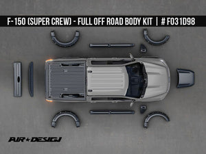 Ford F150 SUPERCREW 2021+ AIR DESIGN Fender Vents (set of 2) - SATIN BLACK