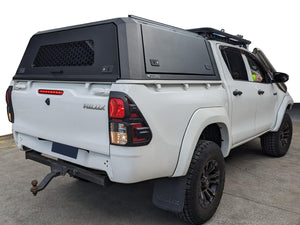 Toyota HILUX REVO SR (J-DECK) DC 2015-2024 BLACK TITAN HYBRID CANOPY - Stainless Steel Alloy Modular