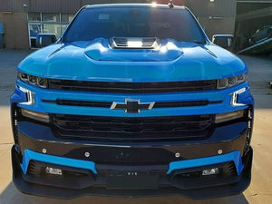 Chev SILVERADO 2019-2022 AIR DESIGN Front Bumper Guard Street - PRIMED & SATIN BLACK