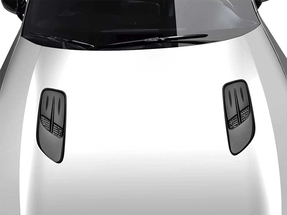 BaysonR Dry Carbon Fiber Hood Vent Overlays For 2018-2023 Kia Stinger (Gloss Finish)