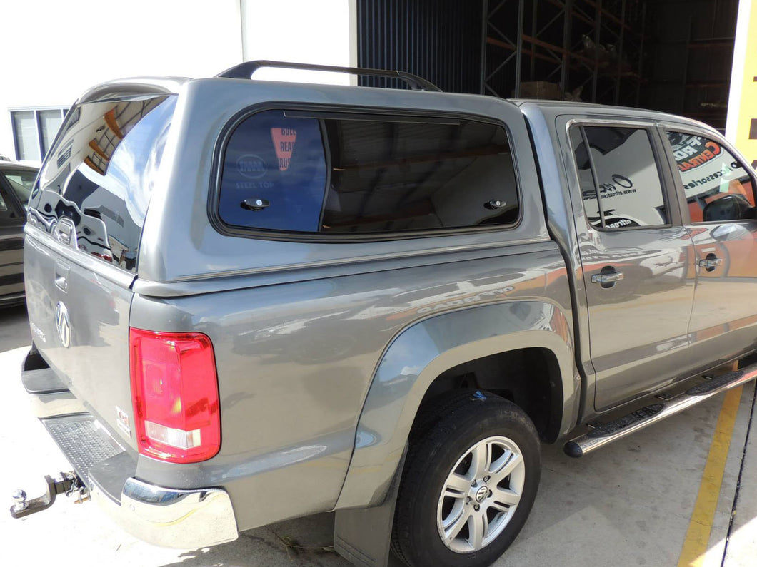 Painted VW AMAROK 2010-2021 DC V2 Steel Canopy with Lift-Up Side Windows