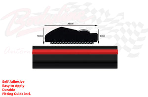 BM2-Style 30mm 20 Metre RED & BLACK ROLL Wheel Arch Bumper Insert Moulding Striping for Car Boat Trim Bulk