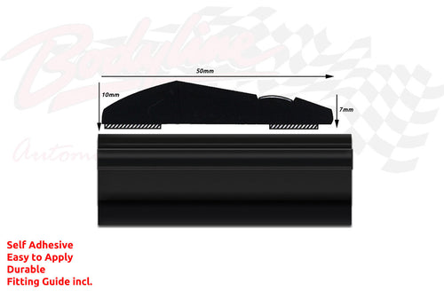 BM3-Style 50mm 20 Metre BLACK ROLL Wheel Arch Bumper Insert Moulding Striping for Car Boat Trim Bulk